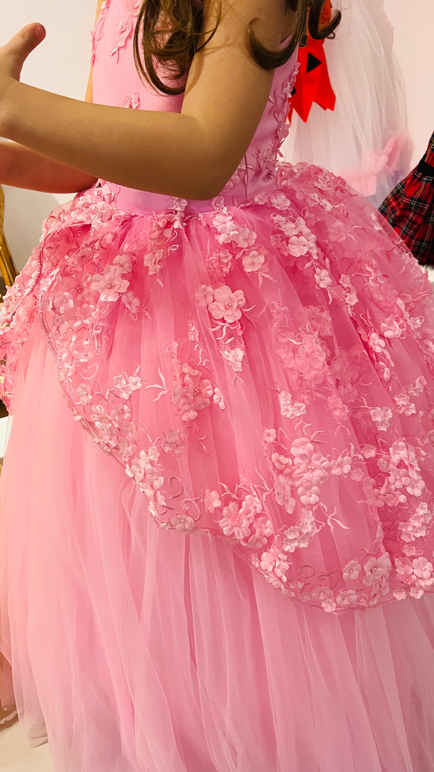 pink princess first communion dresses HYGLJL Satin First Communion Dresses for Girls Pink Princess Gowns for Toddler Girls 891 : Clothing, Shoes & Jewelry