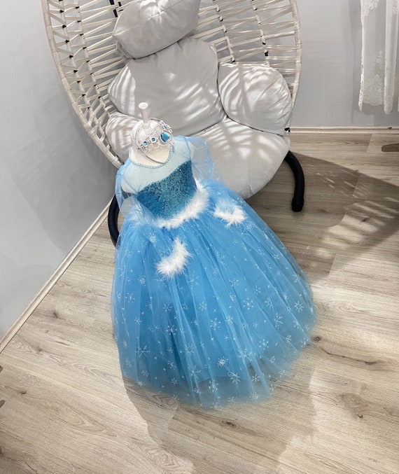 Frozen Elsa Costume Sparkly Velvet Dress