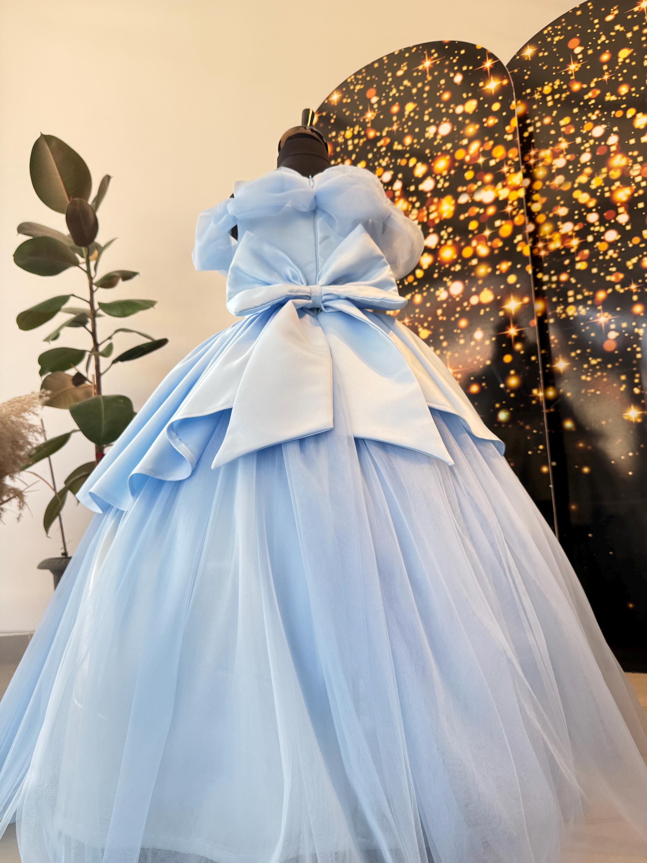 debut blue dress Elegant blue ball gown Long Prom Dress,DS4355 – DSProm