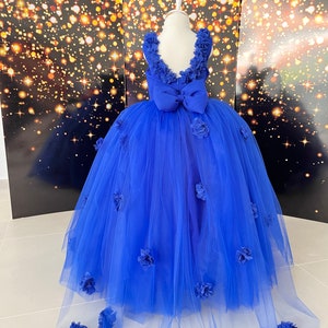 Royal Blue Girls Prom Party Dress, Puffy Birthday Dress, Girls Blue ...