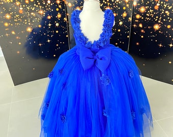 Royal Blue Princess Dresses, Girls ball gown, Royal Blue Dress Girls, Graduation Gown
