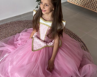 Princess Aurora Dress, Sleeping Beauty Princess Halloween Costume, Girl Tutu Dress, Ball Gown