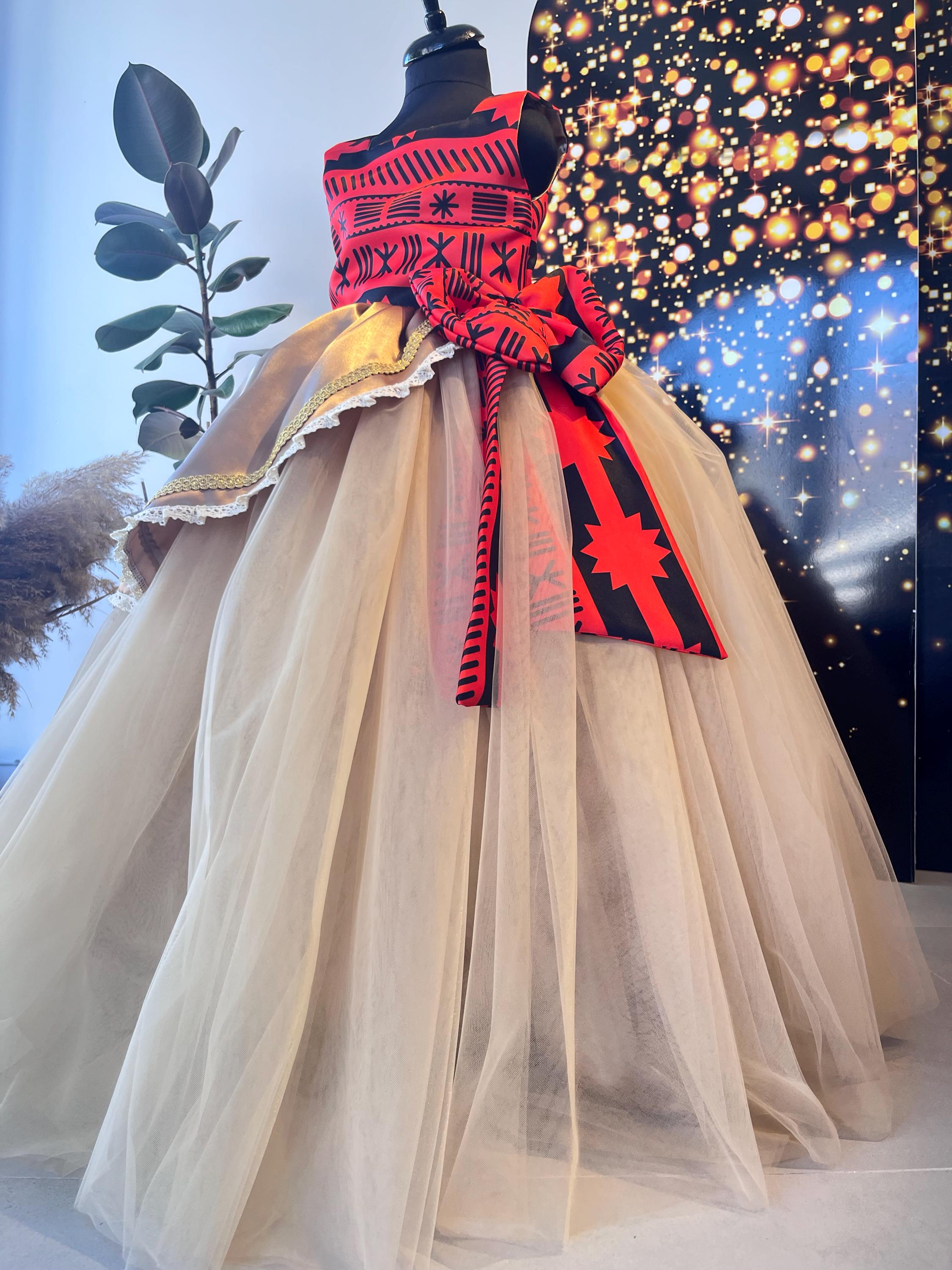 Moana Inspired Princess Ball Gown, Girls Tropical Costume