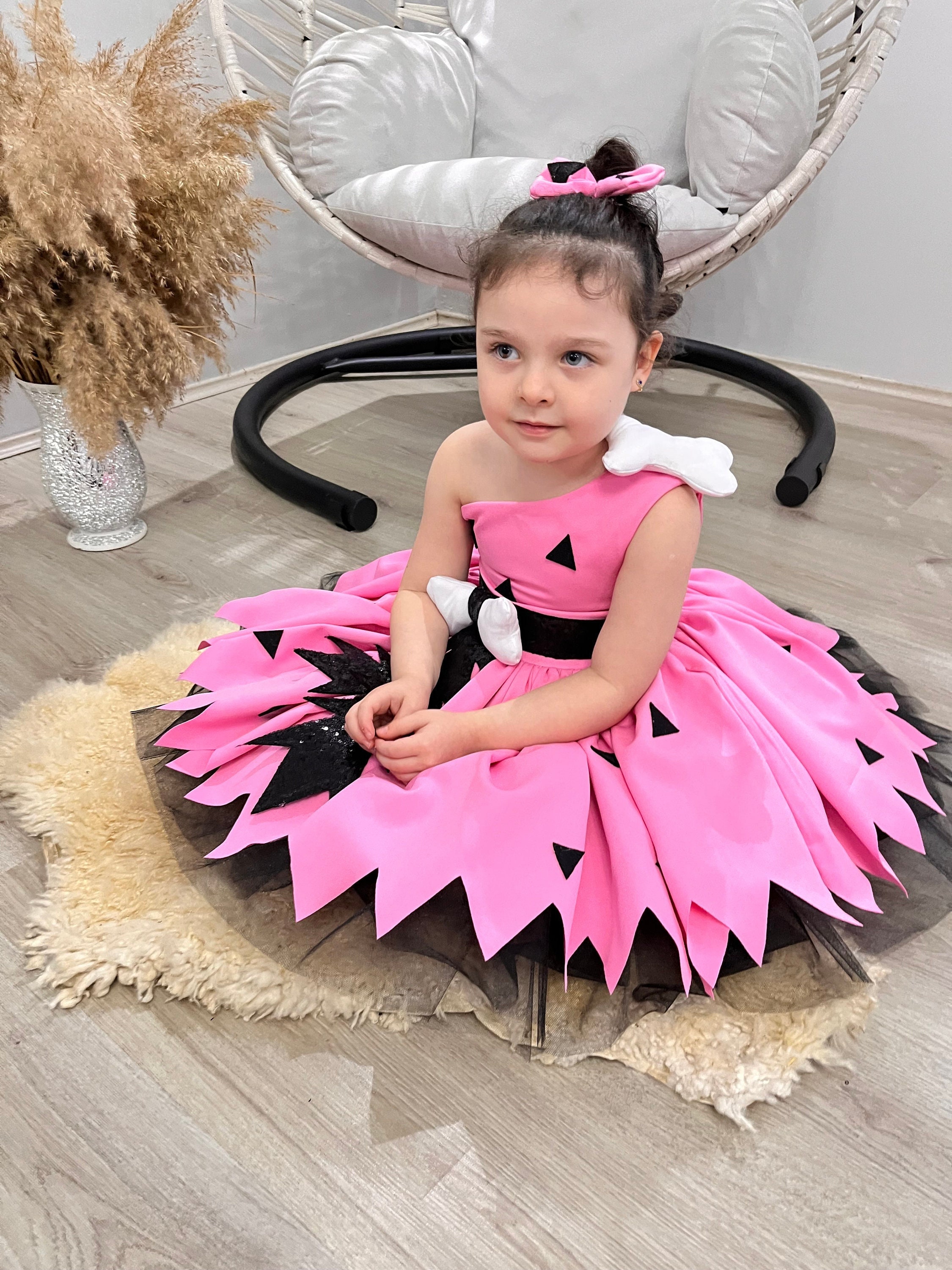 Buy Pebbles Costume, Flintstone Pebbles Brithday Party Dress, Cave Girl  Outfit Online in India 