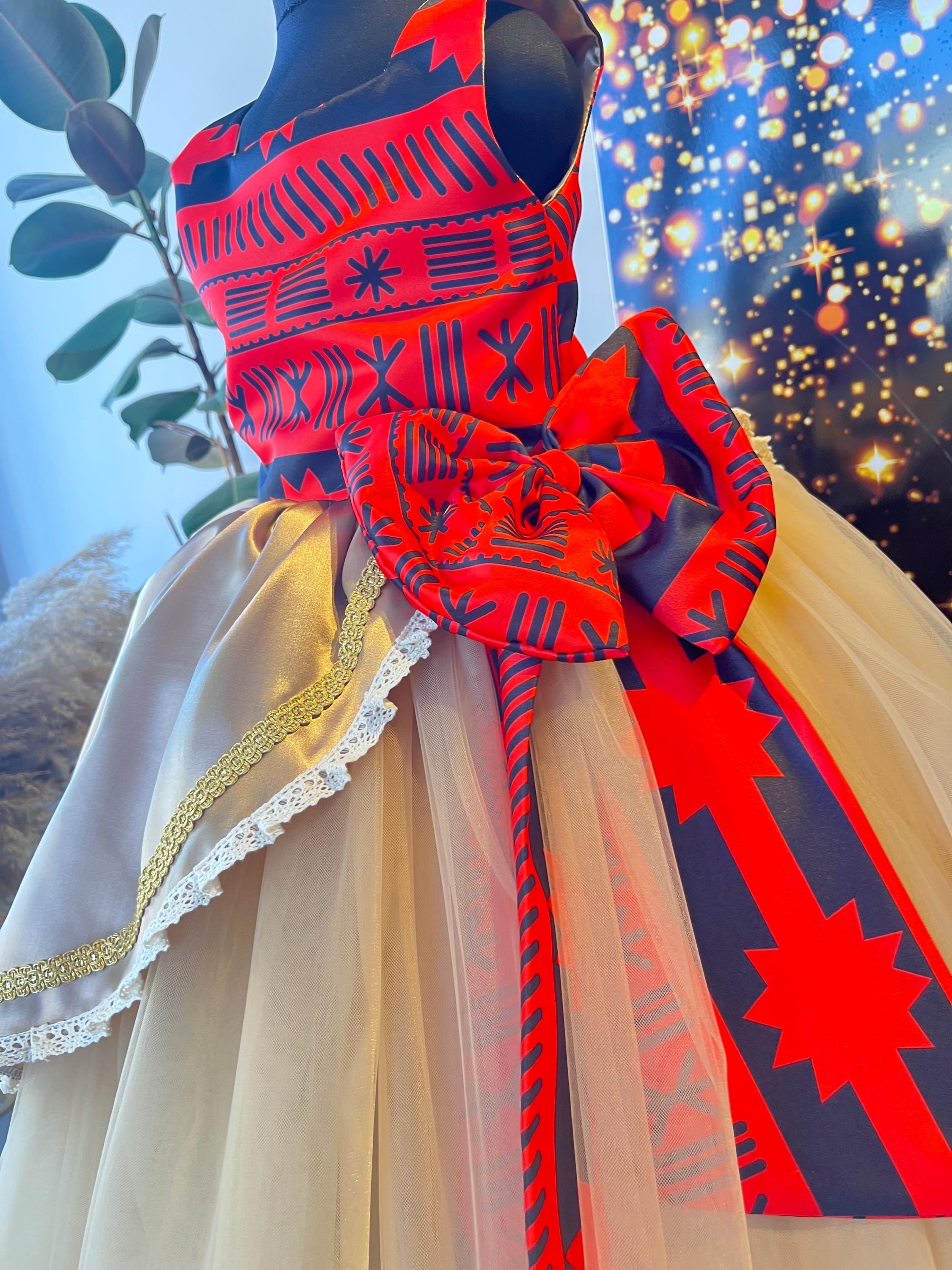 Moana Inspired Princess Ball Gown, Girls Tropical Costume Moana Inspired Princess Ball Gown, Girls Tropical Costume
