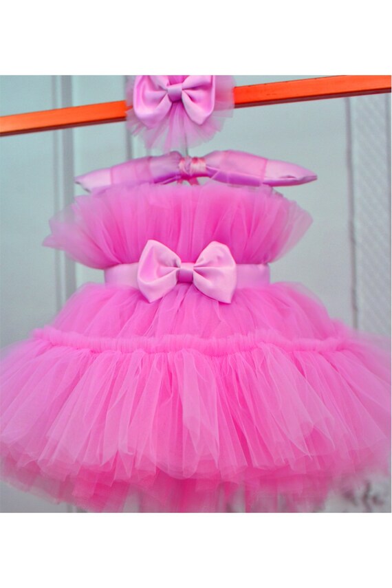 Pink Princess Baby Girl Fluffy Dress Tulle Dress Birthday Etsy