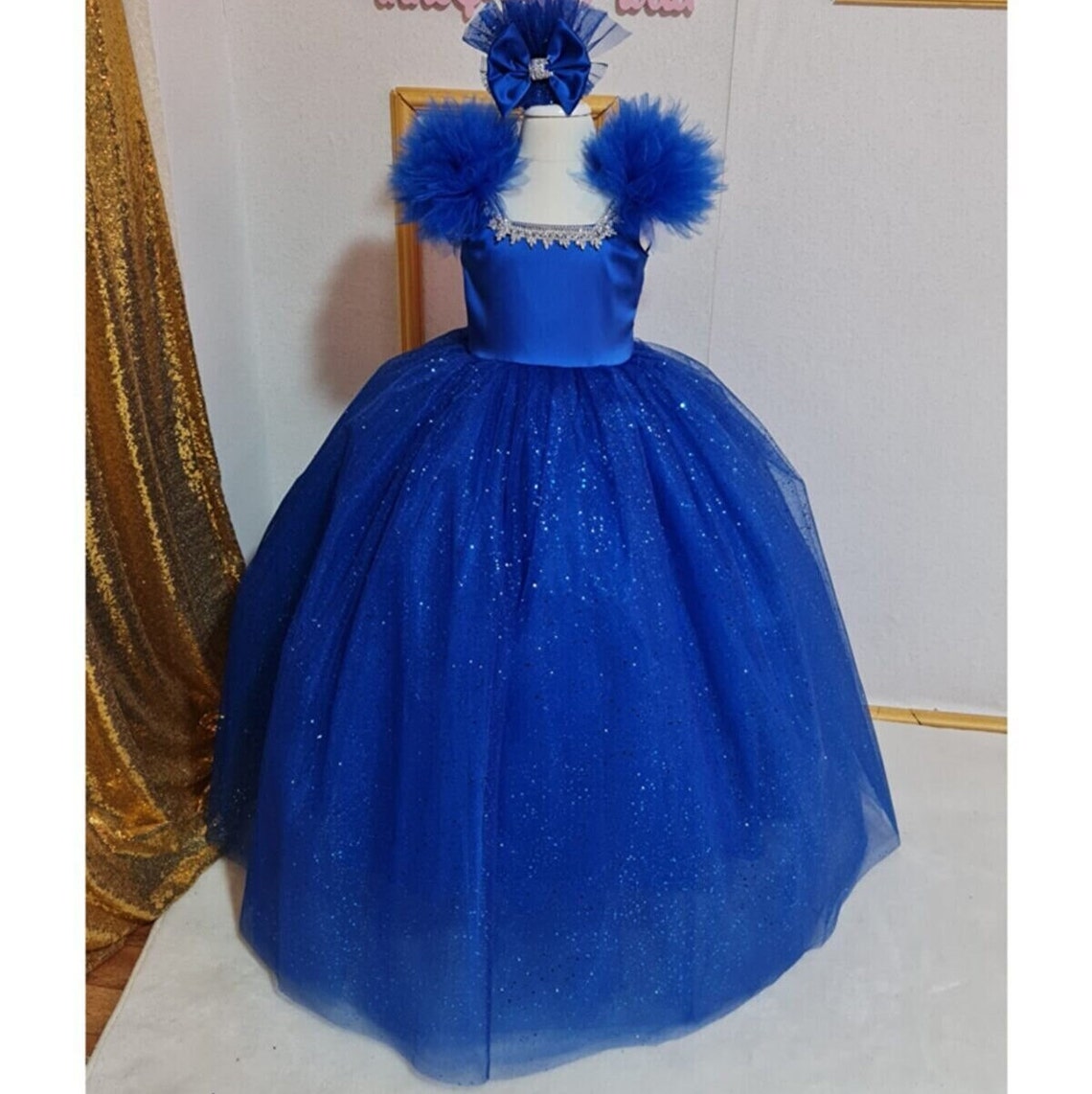 Royal Blue Flower Girl Ball Gown Blue Dress for Baby Royal Etsy