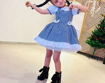 Infant Wizard Of Oz Dorothy Costume - Blue Gingham Dress With Headband & Booties