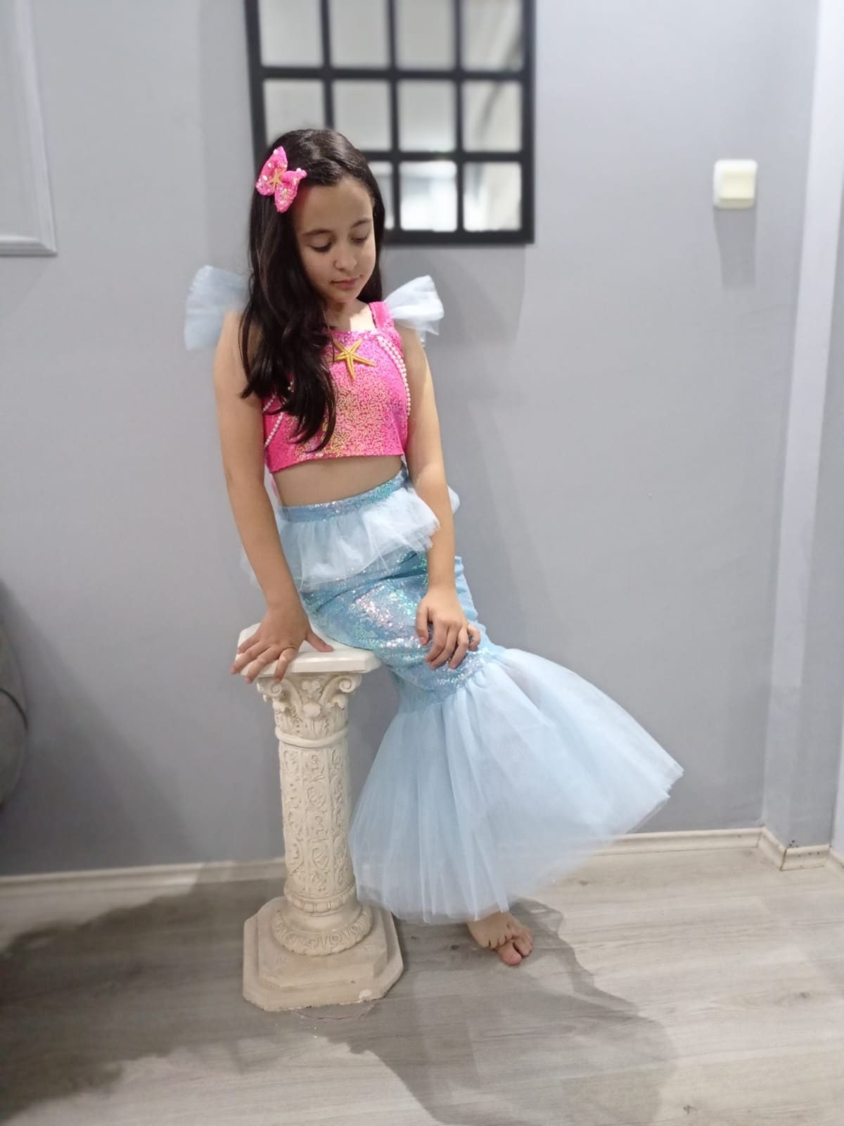 OBEEII Deguisement Sirène Princesse Ariel Robe pour Enfant Fille Ca