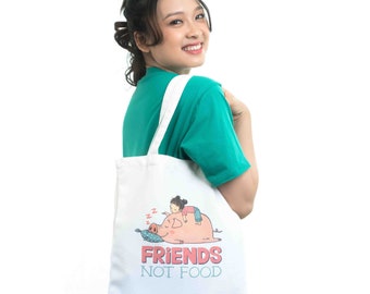 Vegan Canvas Bag: Friends Not Food