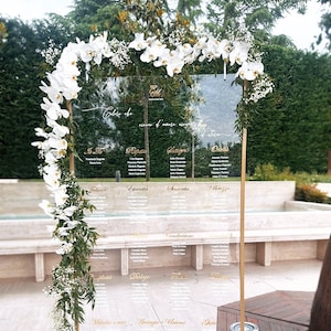 Tableau de mariage Peonia/ welcome sign/ tableau de mariage trasparente e oro a specchio