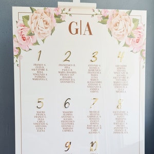 Tableau de mariage "Romantica" oro / welcome sign / Tableau de Mariage in plexiglass