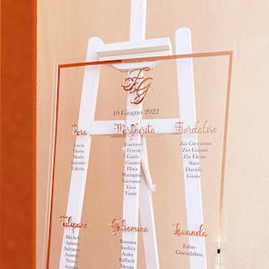 Tableau de mariage Rose/ welcome sign / tableau de mariage in plexiglass trasparente e oro rosa