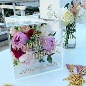 Box Gioco Bouquet Oro/ scatola per bouquet matrimonio/ box personalizzato nozze