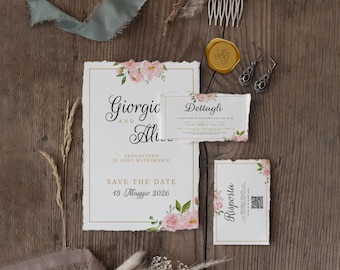 ROMANTIC INVITATION KIT, wedding invitation,modern wedding invitation,boho wedding invitation,editable template wedding invitation set