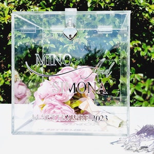 Box Gioco Bouquet Argento/scatola per biglietti di nozze, Scatola per biglietti di nozze con serratura, Scatola per biglietti argento