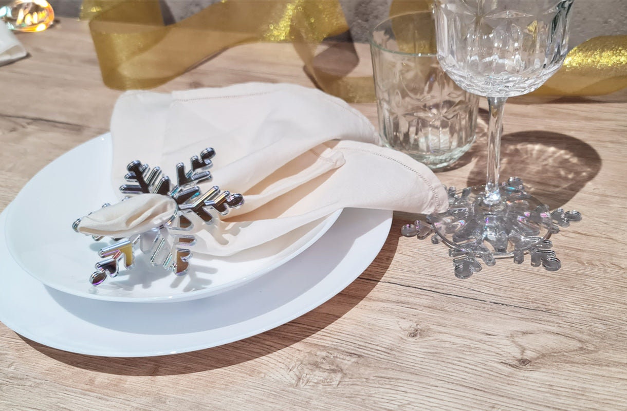 Segnaposto Natalizi A Forma Di Fiocco Di Neve - 50 Pezzi In Carta Kraft, Pieghevoli, Per Tavole Festive
