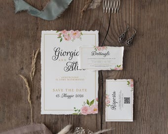 ROMANTIC INVITATION KIT, wedding invitation,modern wedding invitation,boho wedding invitation,editable template wedding invitation set