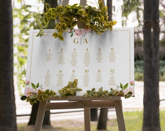 Romantic digital wedding table/welcome sign/wedding table to edit/room plan/table to print, vertical table