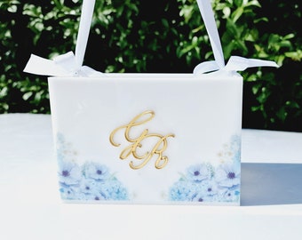 Light Blue Wedding Petal Basket