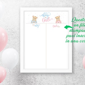 Cartel de votación de revelación de género, marcador de fiesta de revelación de género, azul y rosa, imprimibles de revelación de género