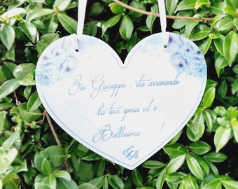 Light Blue heart-shaped chalkboard