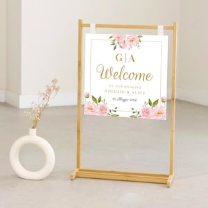 Welcome Tableau de Mariage Digitale-Cartello di Benvenuto Romantico Benvenuto al matrimonio|Cartello benvenuto Personalizzabile e Stampabile