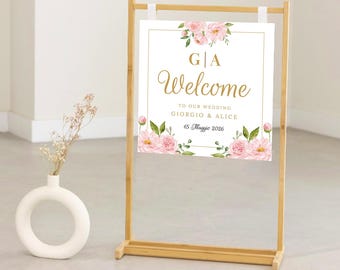 Romantic digital wedding table/welcome sign/wedding table to edit/room plan/table to print, vertical table