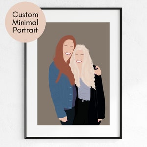 Retrato digital mínimo personalizado - Retrato personalizado - Retrato sem rosto personalizado - Arte de casais - Presente - Ilustração personalizada - ARQUIVO DIGITAL