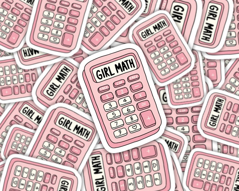 Pink Math Stickers Design Girl Math Sticker, Funny Stickers for Friends, Girl Math is the Best ...