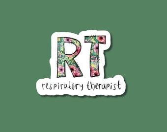 respiratory stickers, respiratory therapist gifts, floral rt sticker, rt week gift, respiratory grad gift, respiratory therapy sticker