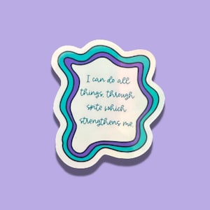 i can do all things through spite which strengthens me sticker, funny sticker adult, spite sticker, holographic sticker, laptop sticker