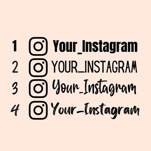 K&ouml;nnte beinhalten: Vier Variationen des Instagram-Logos mit dem Text "Your_Instagram" unter jedem Logo. Der Text ist in verschiedenen Stilen, darunter Gro&szlig;buchstaben, Kleinbuchstaben und eine Mischung aus beidem.
