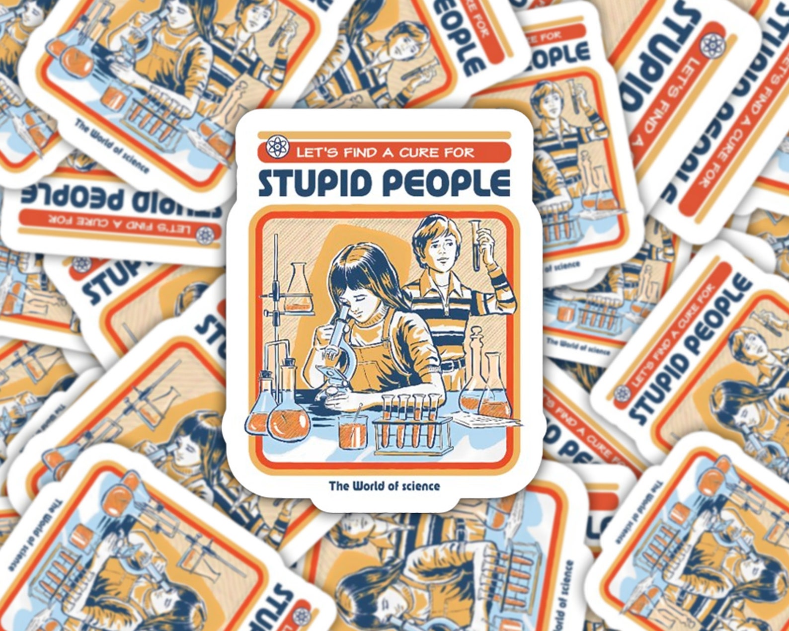 Stypid Sticker Let's Find a Cure for Stupid People Sticker, Funny Stickers, Nurse ...