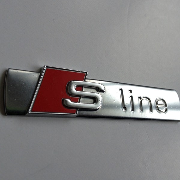 S line chrome and red metal sign Original name nameplate letters emblem badge logo ornament car sport