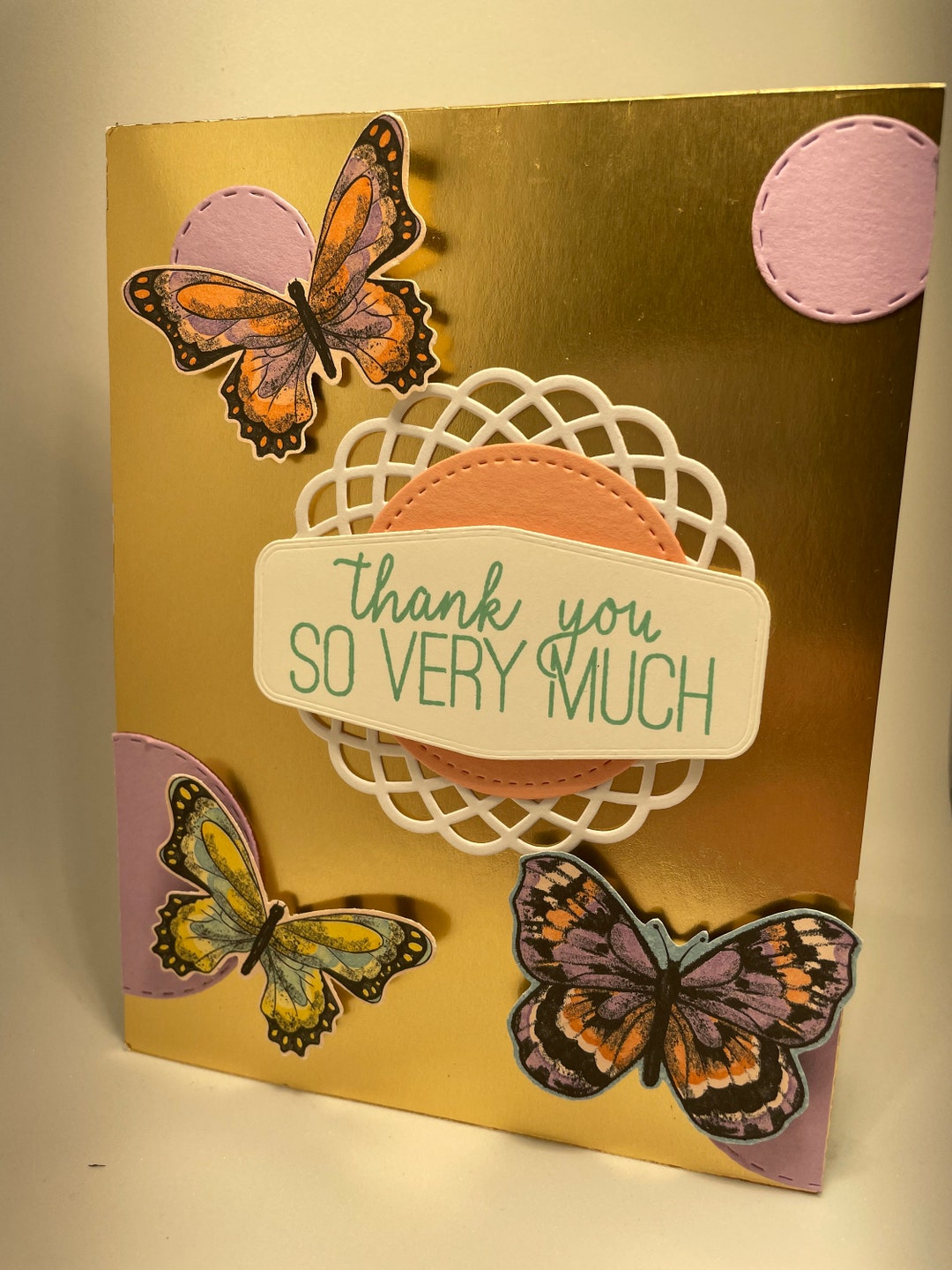 Handmade Butterfly Thank You Card - Etsy