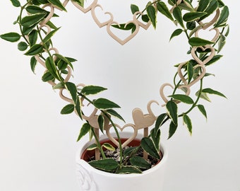 Open Hearts Trellis | Houseplant Trellis | Wood Plant Trellis | Plant Stake