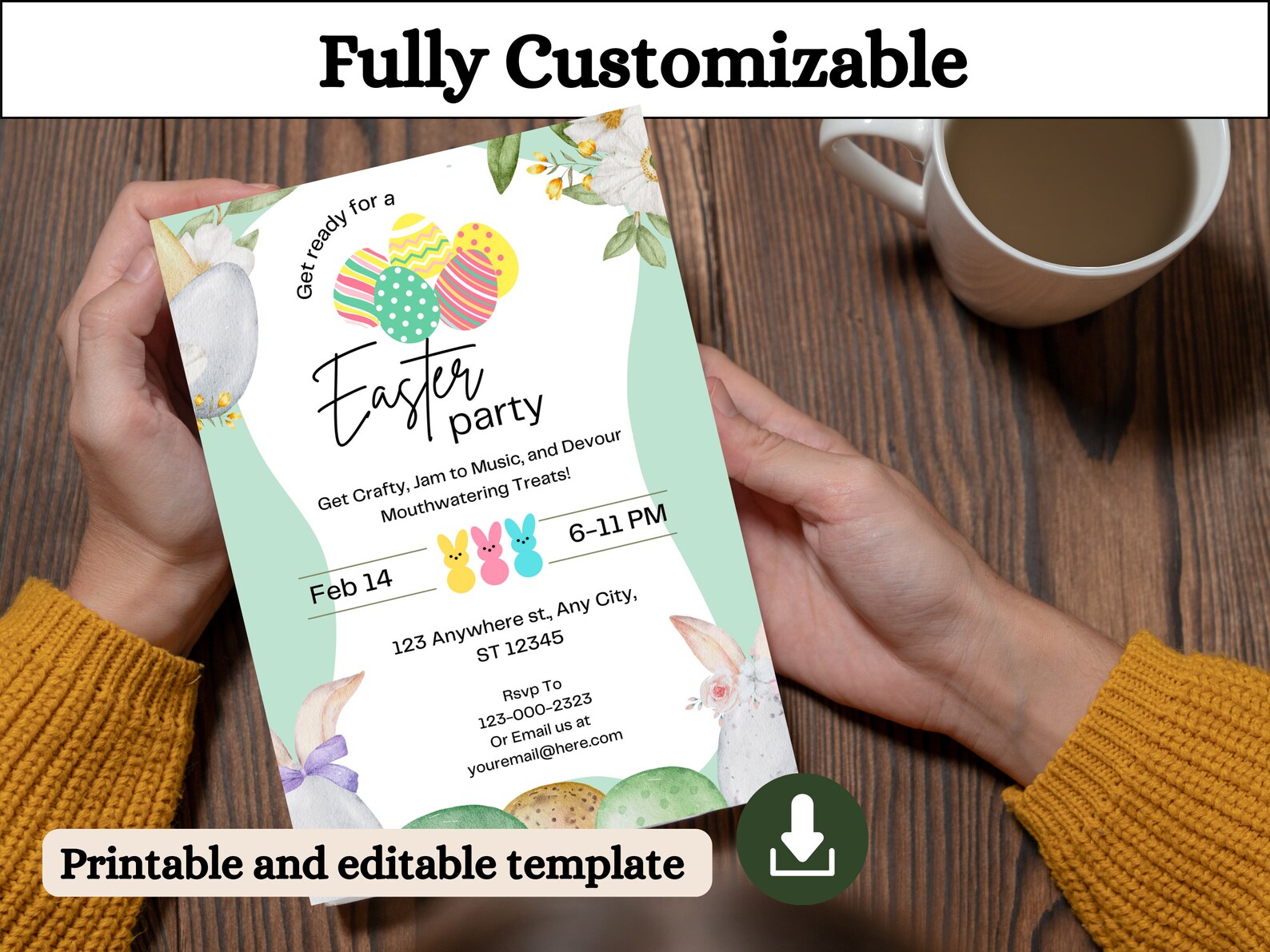Easter Fun Ticket, Blank Raffle Template Ticket, Diy Ticket, Custom ...