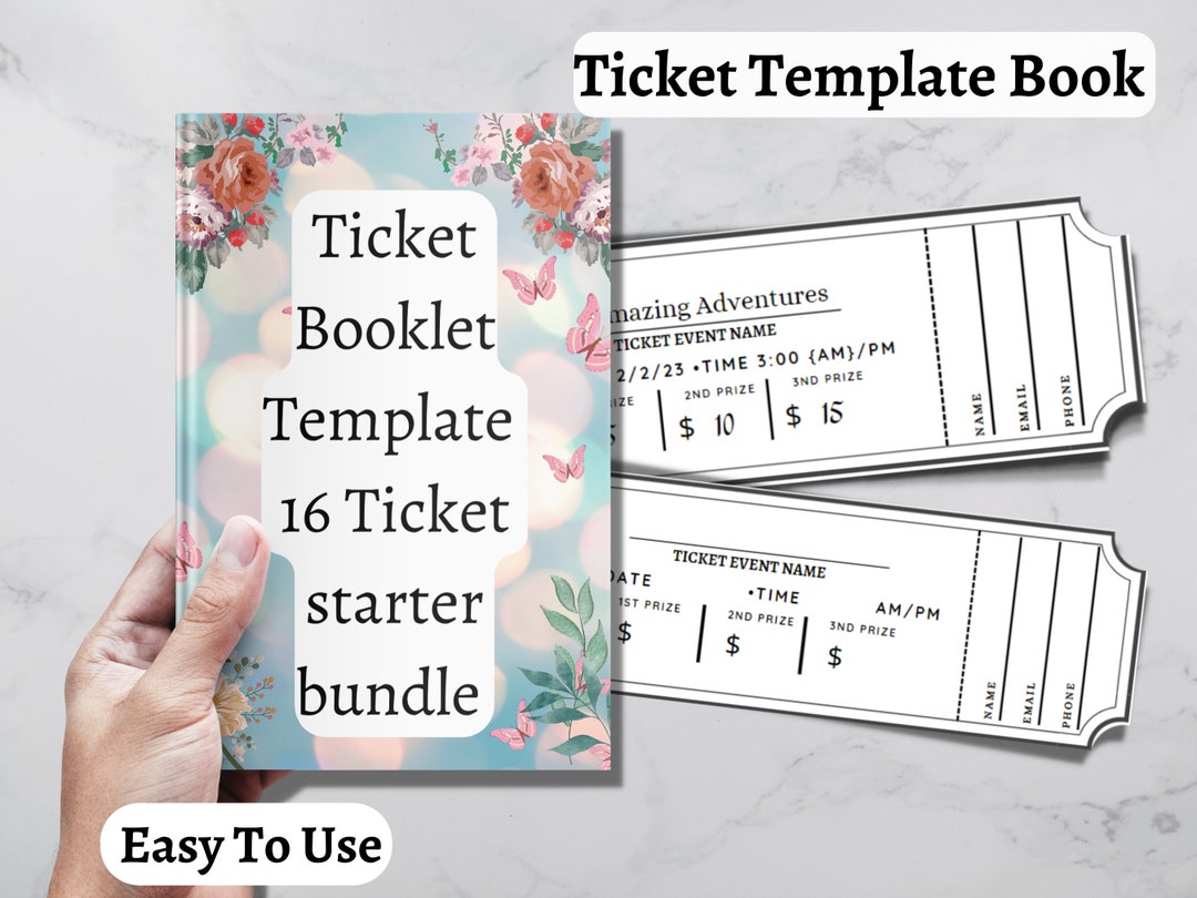 Printable Raffle, Editable Ticket, Ticket Booklet, Diy Ticket, Custom ...