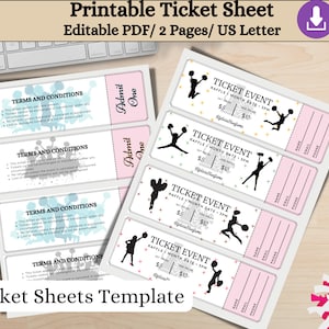 Cheerleading Raffle Ticket Template: DIY Custom Ticket (digital ...