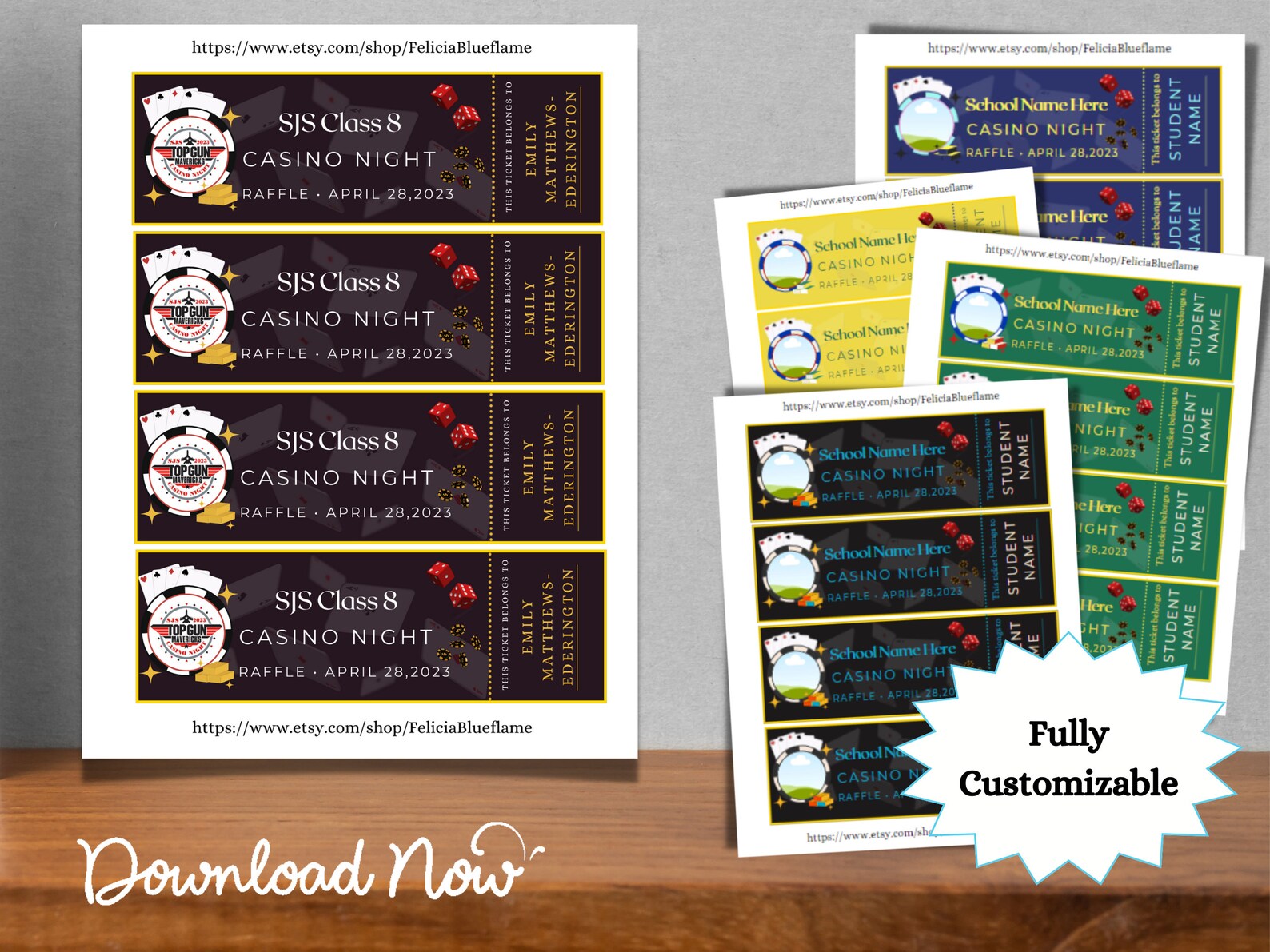 Gold and Dark Purple, Blank Raffle Template Ticket, Diy Ticket, Custom ...