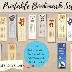 Kids, teachers, Digital Bookmark, Kids bookmark, Multiplication ,Timetables, Custom Bookmark, Printable Bookmark, Bookmarks Set
