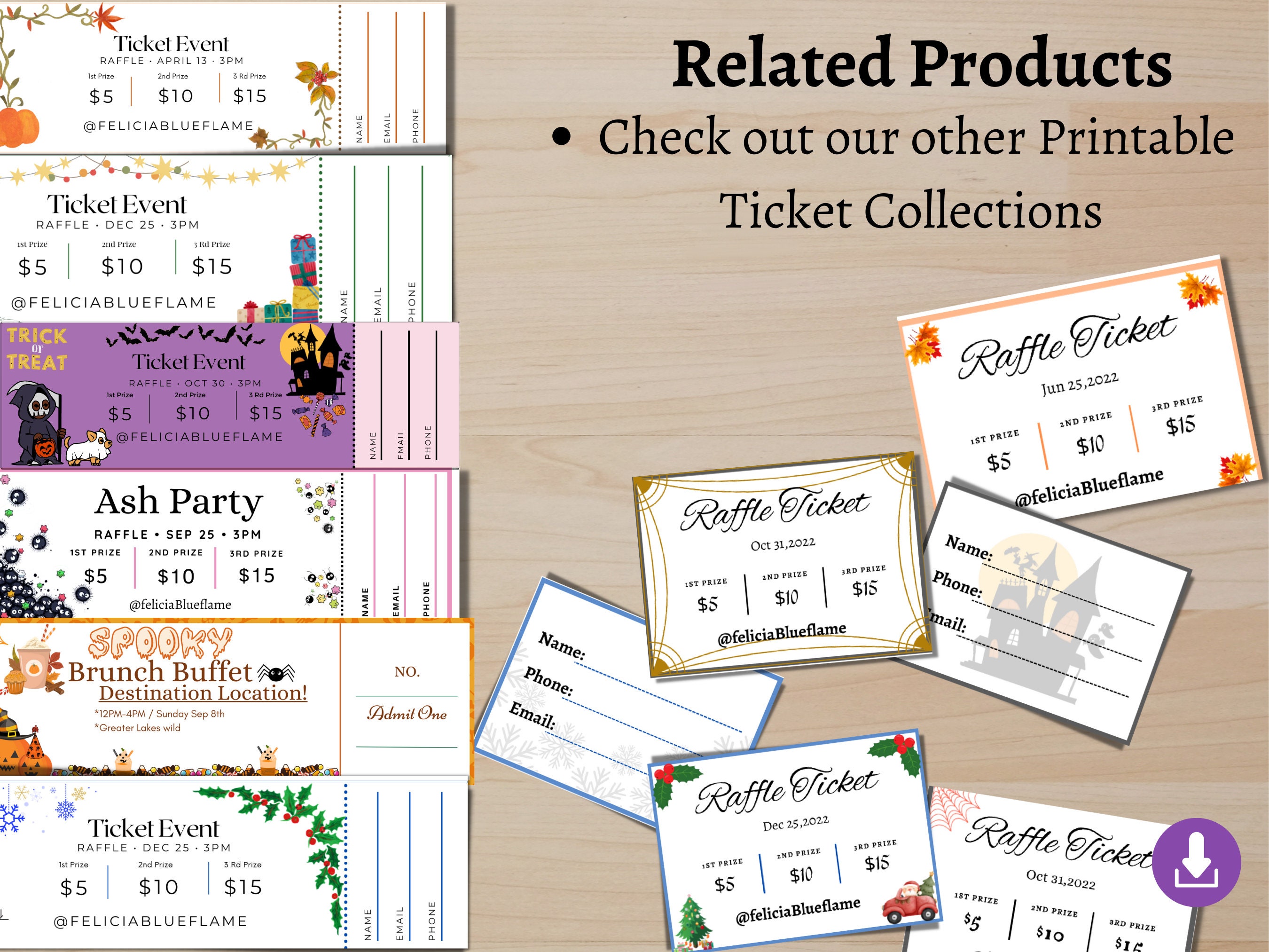 Printable Raffle, Editable Raffle Template Ticket, Diy Ticket, Custom ...