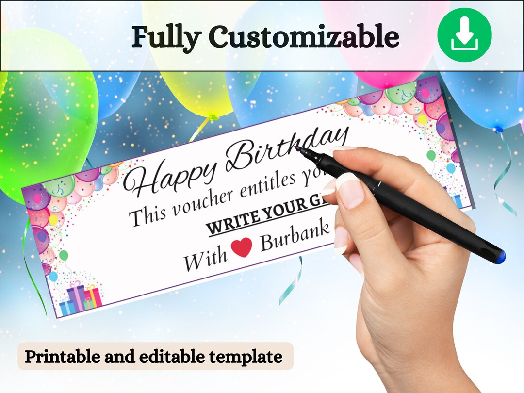 Birthday Ticket, Blank Raffle Template Ticket, Diy Ticket, Custom ...