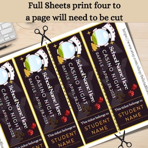 Gold and Dark Purple, Blank Raffle Template Ticket, Diy Ticket, Custom ...