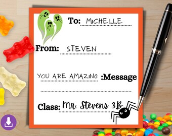 Candy Grams, Spiders, Ghosts, Boo Grams, School Fundraiser, PTO, PTA, Instant Download PDF, Digital Download, Printable, Classroom Halloween