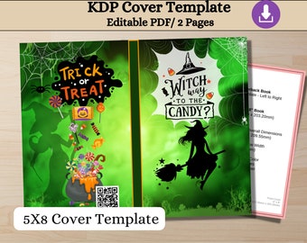 Couverture Kdp, couverture de livre de poche modèle éditable 5X8, couvertures de livre KDP, couverture de Journal, utilisation commerciale, prêt à télécharger Pdf, sorcière