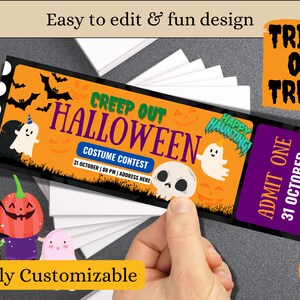 Blank Editable Raffle Template Ticket, Diy Ticket, Custom Ticket, Themed Raffle Ticket, Costume Contest Ticket, Spooky Ticket