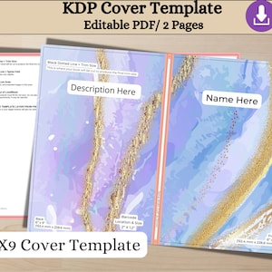 Editable Template 6x9 paperback book cover, KDP Book Covers, Journal Cover, Commercial Use, Ready To Upload Pdf
