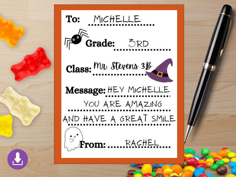 Halloween Candy Gram Flyer, Boo Grams, School Fundraiser Template, Fall